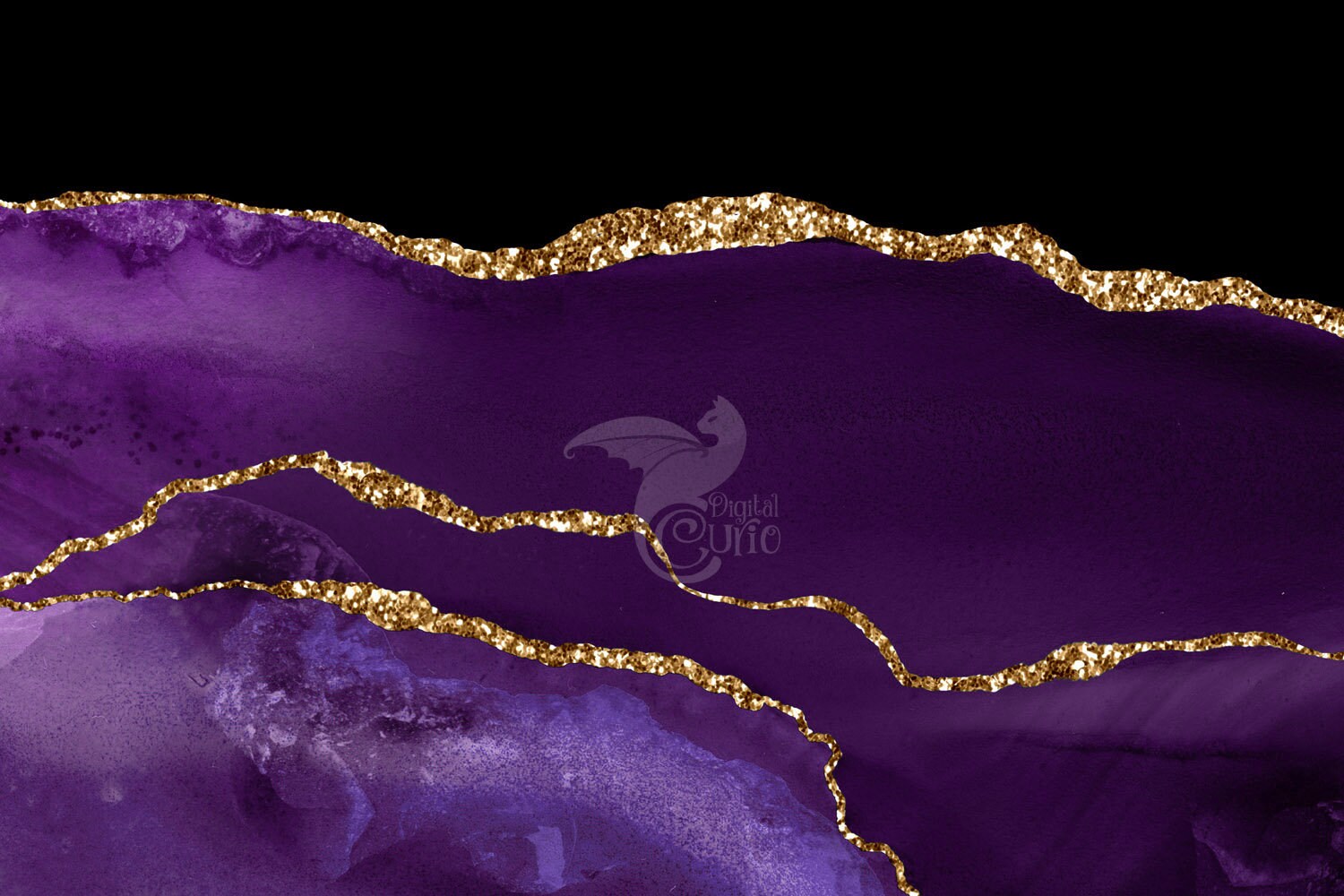 Purple and Gold Agate Watercolor Textures Printable Digital | Etsy
