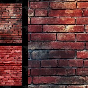 Red Brick Textures Digital Paper, Seamless Rustic Wall Backgrounds ...