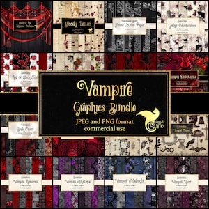 Vampire Graphics Bundle, discount clipart and digital paper, digital scrapbooking or web backgrounds digital paper