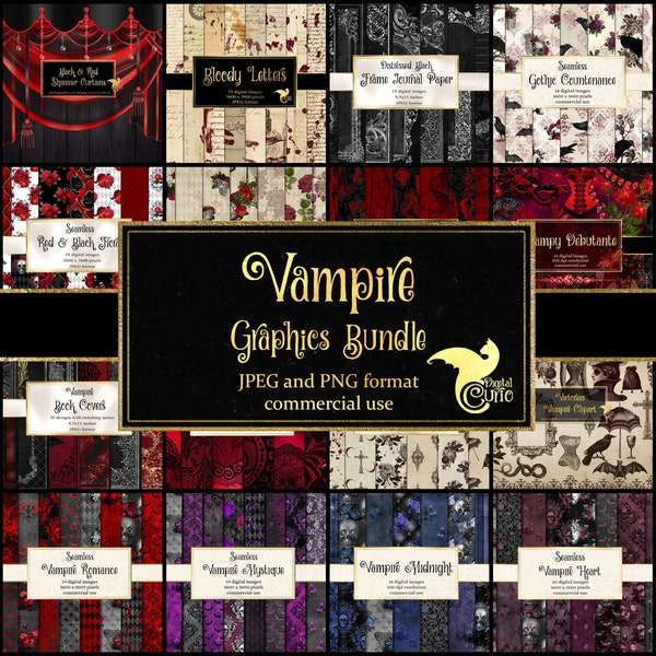 Vampire Graphics Bundle, discount clipart and digital paper, digital scrapbooking or web backgrounds digital paper