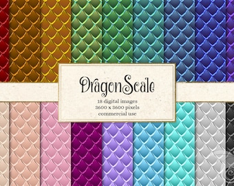 Dragon Scale Digital Paper, Scrapbook Backgrounds (Digital Download)