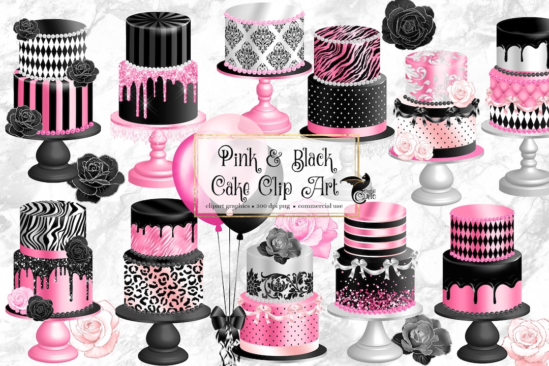 clipart birthday party black and white ideas