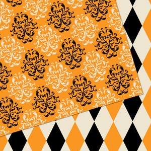 Retro Halloween Digital Paper Textures, Skull Vintage Patterns (digital ...