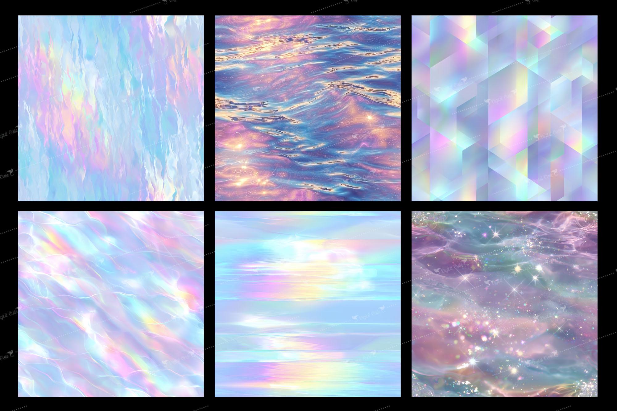 Translucent Textures Digital Paper – Seamless Pastel Rainbow Iridescent ...