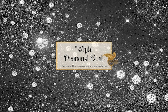White Diamond Dust Clipart, Glitter Sparkle Overlays (Digital PNG)