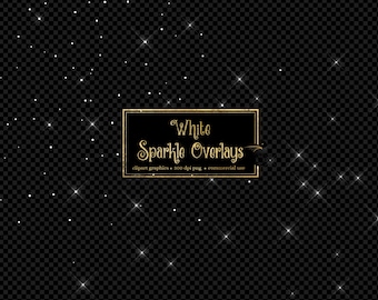 White Sparkle Overlays - digital clipart graphics in PNG format instant download for commercial use