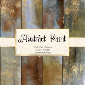 Abstract Paint Digital Paper Textures, 8 1/2 x 11 hand painted backgrounds, printable scrapbook paper