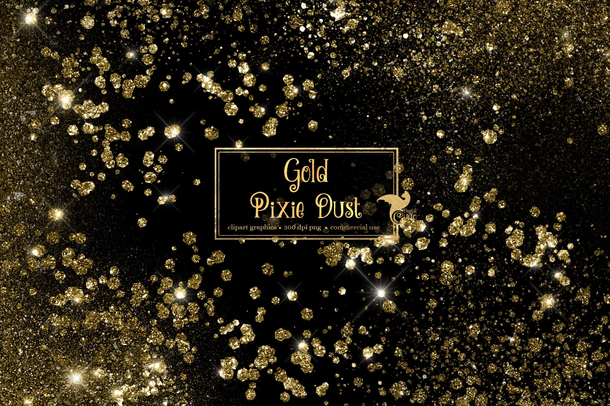 Gold Pixie Dust Overlays Ultra Fine Glitter Clip Art in Png Etsy