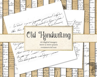 Antike Handschrift Digitales Papier, Vintage Texturen (Digitaler Download)
