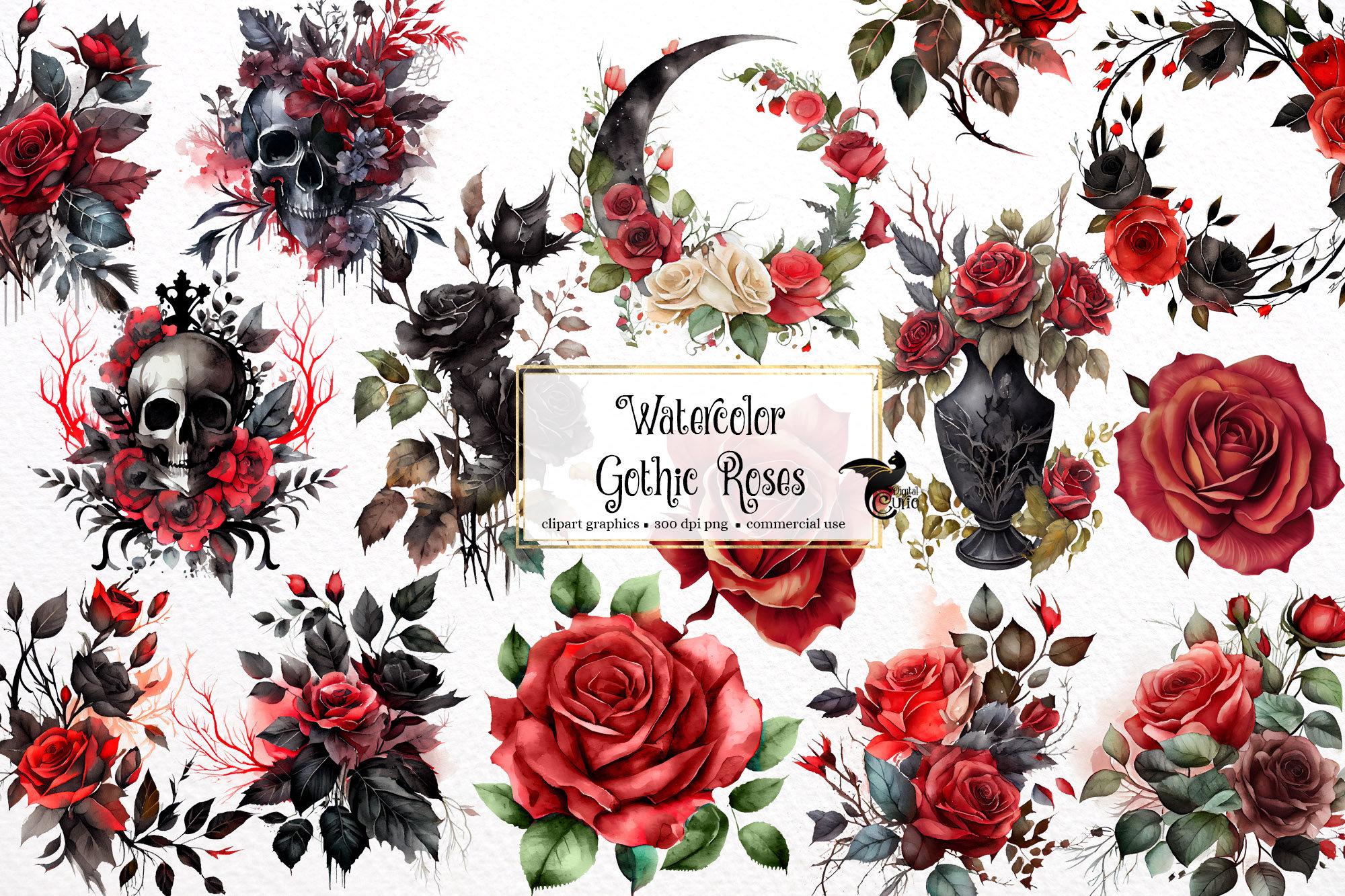 Gothic Roses Clipart