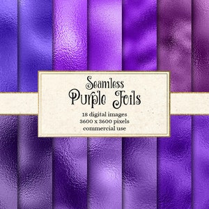 Purple foil digital paper, seamless purple foil textures, shimmer printable wedding backgrounds, digital glam purple metallic foil