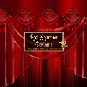 Imágenes Prediseñadas de cortinas de brillo rojo, gráficos de imágenes prediseñadas de telón de fondo de cortina roja digital, cortinas de escenario, cortinas de teatro, superposiciones de png de cortina