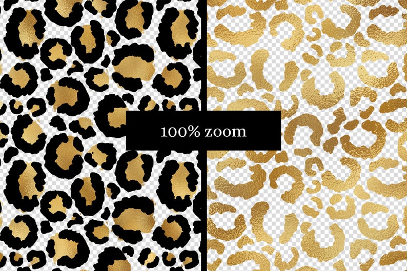 Gold Leopard Print Overlays, Seamless PNG Patterns (digital Download ...