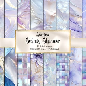 Serenity Shimmer Digital Paper - nahtlose Perlmutt irisierende Texturen mit Schimmer sofort download für kommerzielle Nutzung