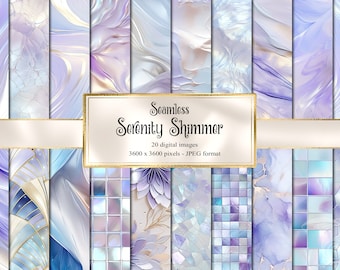 Iridescent Mother of Pearl Textures – Seamless Shimmer Digital Paper (Digital Download)
