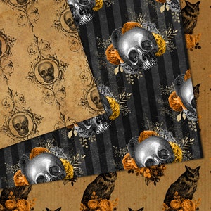 Vintage Halloween Digital Paper Textures, Seamless Patterns (digital ...
