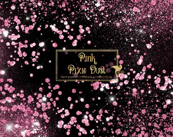 Pink Pixie Dust Overlays - ultra fine glitter clip art in png format instant download for commercial use
