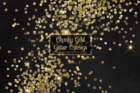 Chunky Gold Glitter Overlays Digital Glitter Png Overlays | Etsy