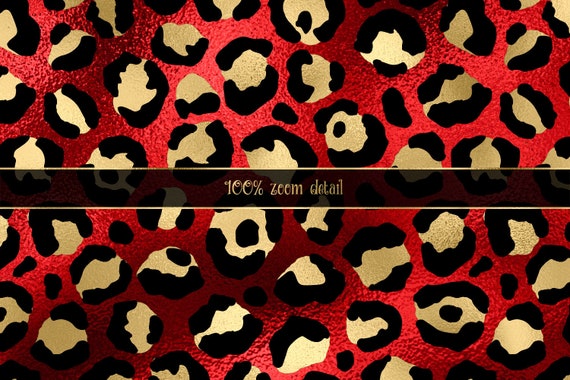 Scarlet and Gold Leopard Digital Paper, Seamless Leopard Scarlet and Gold Leopard Digital Paper, Seamless Leopard