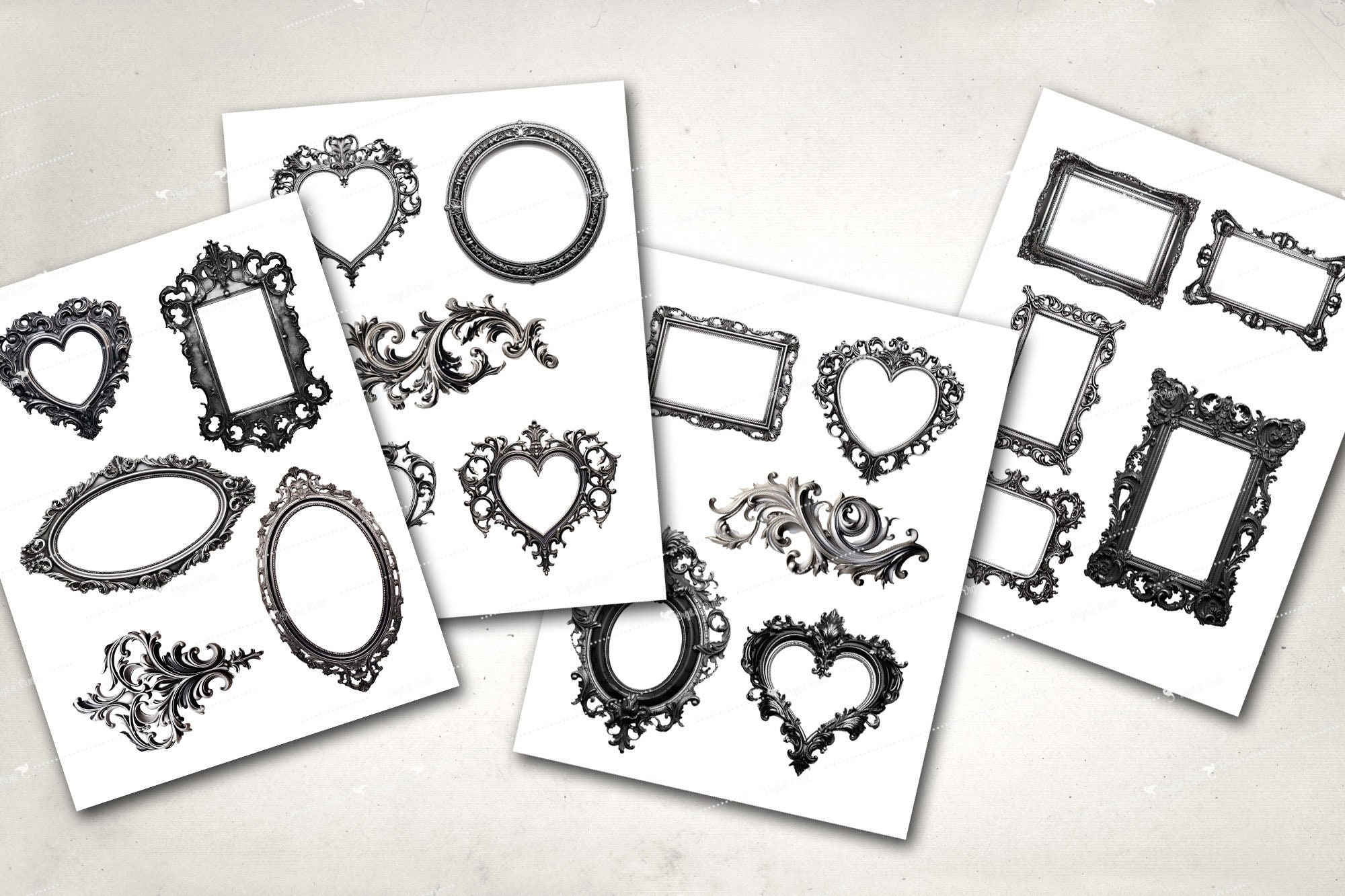 ゴシックバロックフレームクリップアート - アンティークロココ