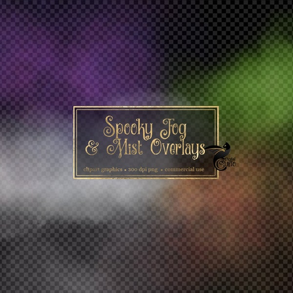 Spooky Fog and Mist Overlays - digital PNG clip art images for Halloween and Gothic designs commercial use