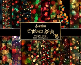 Christmas Bokeh Digital Paper – Seamless Light Effects (Digital Download)