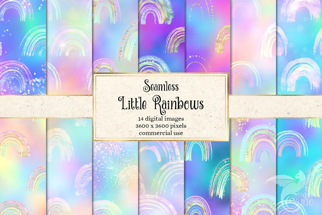 Rainbow Glitter Digital Paper – Iridescent Textures (digital Download ...