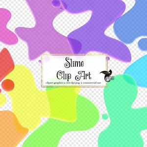 Slime Clip Art - digital rainbow slime graphics in png format instant download for commercial use