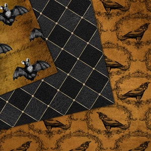Vintage Halloween Digital Paper Textures, 8 1/2 X 11 Antique Skull ...
