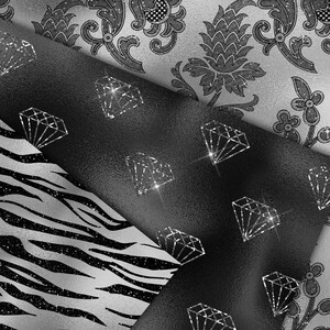 Black and Silver Glam Digital Paper, Glitter Textures (seamless) - Etsy