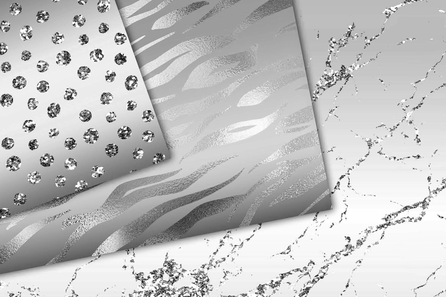 Silver Glitter Foil Digital Paper, Ombre Textures (digital Download) - Etsy