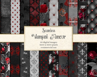 X28 Luxury Vampire Digital Paper, Halloween Digital Paper, Seamless ...