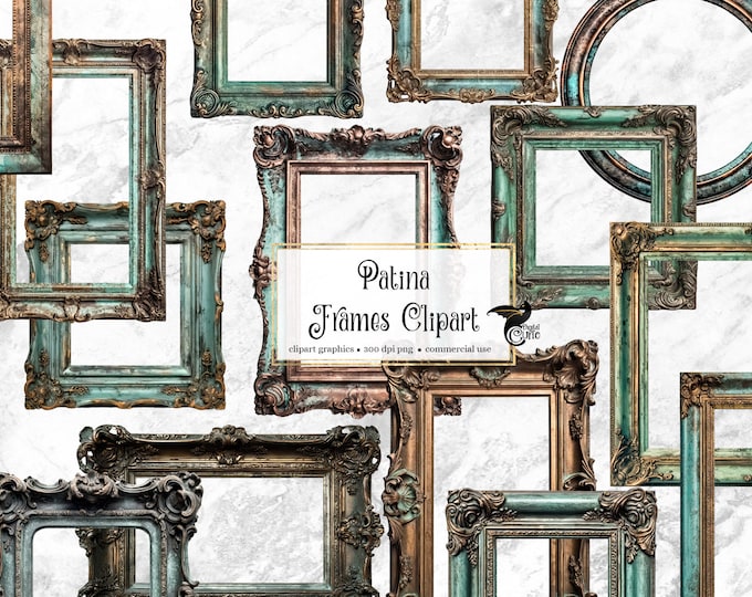 33 Patina Frames Clipart - Rococo and Baroque Vintage Clip Art Graphics ...