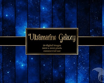 Ultramarine Galaxy Digital Paper - Starry Night Textures (Digital Download)