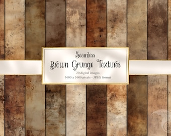Brown Grunge Textures, Rustic Digital Paper (Seamless, Instant Download)