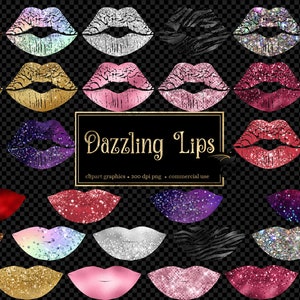 Dazzling Lips Clipart, gold glitter clip art, rose gold foil lips, kiss lips, glam bling sparkle lip graphics, lips png, Valentine download