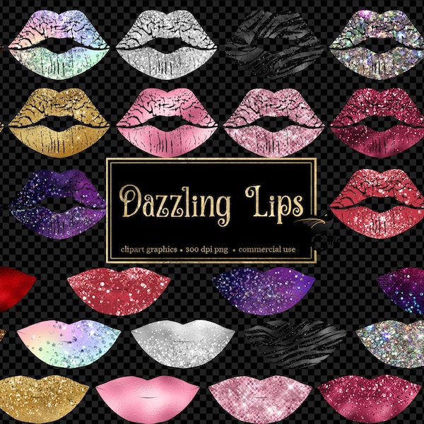 Dazzling Lips Clipart, gold glitter clip art, rose gold foil lips, kiss lips, glam bling sparkle lip graphics, lips png, Valentine download