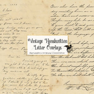 Superposiciones de letras escritas a mano vintage, imágenes prediseñadas digitales superpuestas PNG de letras vintage digitales para uso comercial