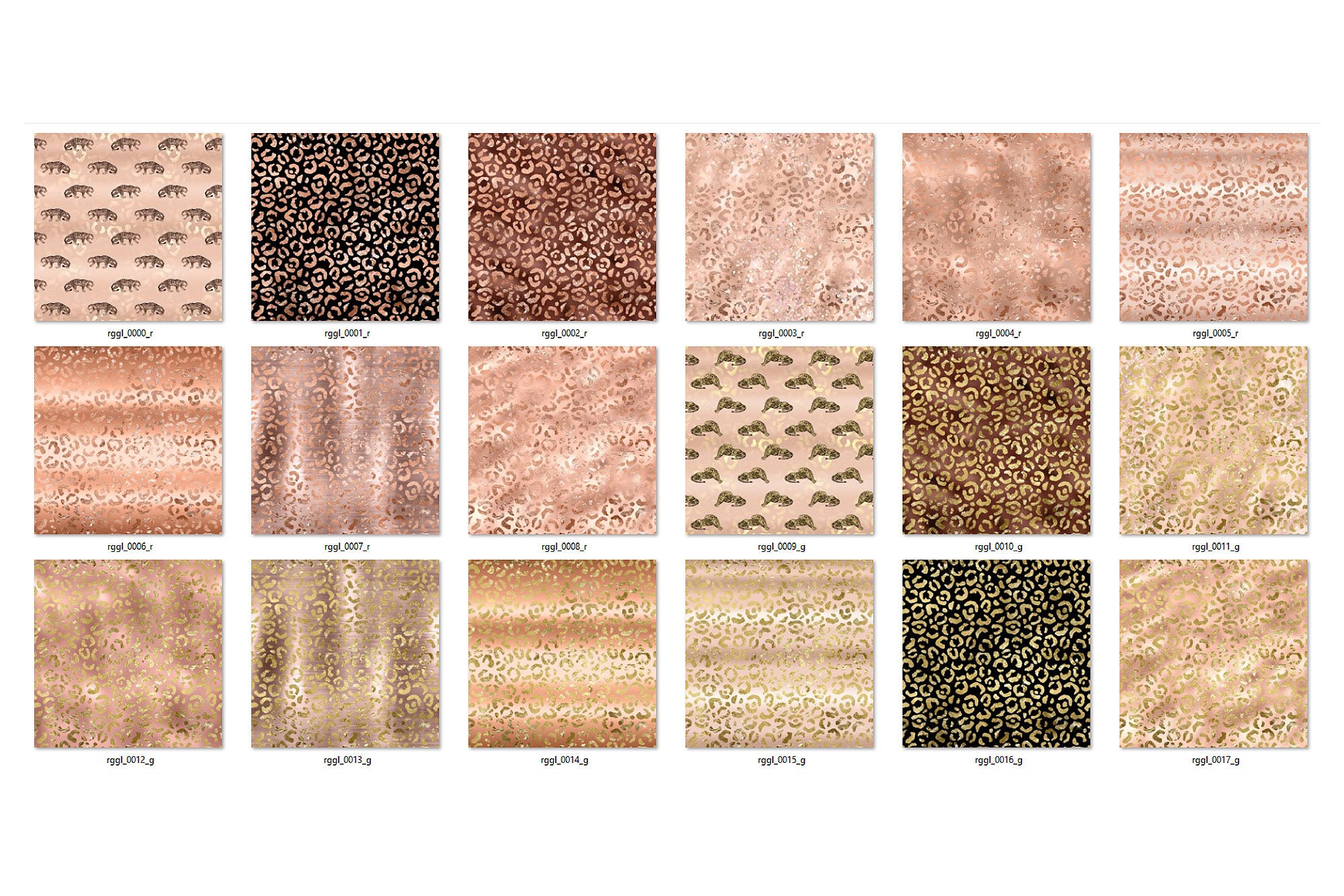 Rose Gold Glam Leopard Print Digital Paper Seamless Cheetah