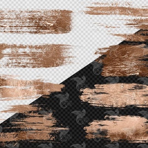 Rose Gold Foil Brush Strokes Clip Art - Faux Gold Flake Digital Border ...