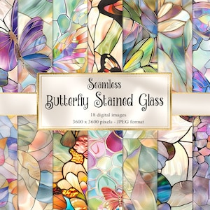 Schmetterling Glasmalerei Papier, nahtlose bedruckbare Texturen bedruckbares Scrapbook Papier