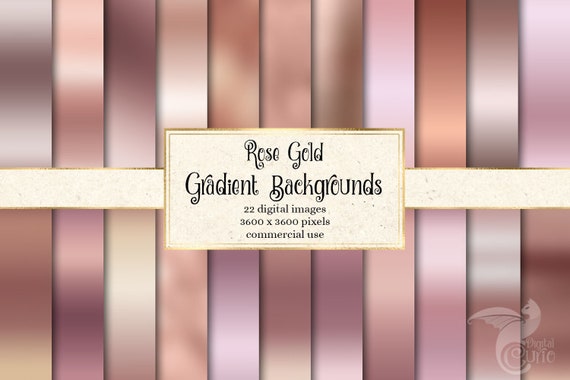 Rose Gold Gradients Digital Paper Backgrounds in Ombre Rose - Etsy Australia