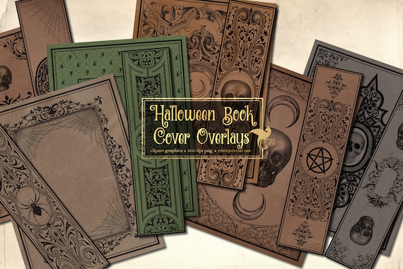 Halloween Book Cover Overlays Decorative Antique Book Covers - Etsy
