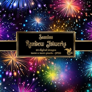 Regenbogen Feuerwerk Digital Paper, nahtlose druckbare Texturen druckbares Scrapbook Papier