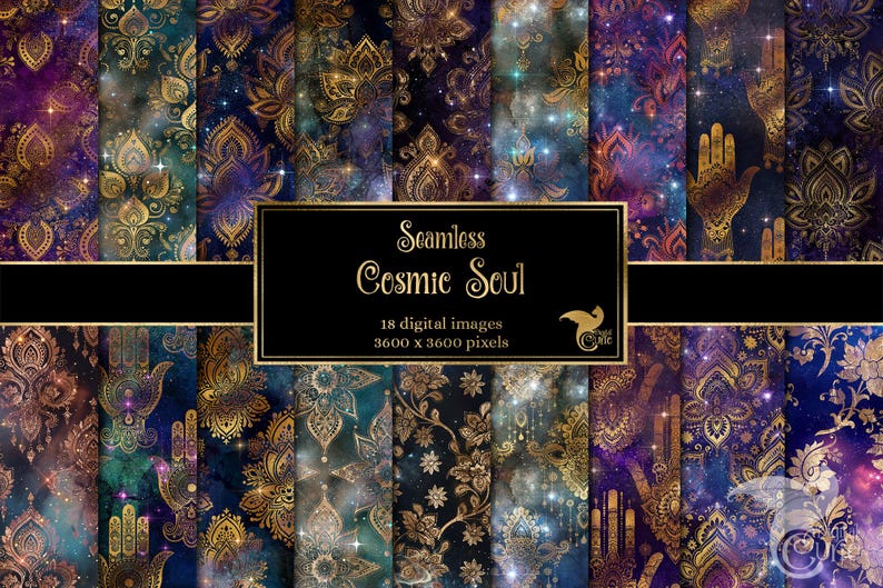 Cosmic Galaxy Digital Paper, Seamless Scrapbook Pattern (digital ...