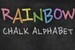 Rainbow Chalkboard Alphabet Clipart - Chalk Style Letters and Numbers PNG Clip art Set digital instant download commercial use 