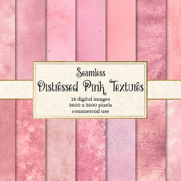 Distressed Pink Textures, seamless pink textured digital paper, vintage rustic pink backgrounds, pink grunge textures, tileable backgrounds