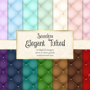 Elegantes Tufted Digitales Papier – Nahtlose gequiltete Textur (Digitaler Download)