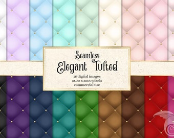 Elegant Tufted Digital Paper - seamless luxury quilted backgrounds printable scrapbook paper instant download for commercial use