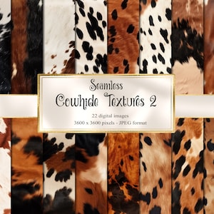 Cowhide Digital Paper, seamless leather textures digital paper, western backgrounds, commercial use instant download - Set 2